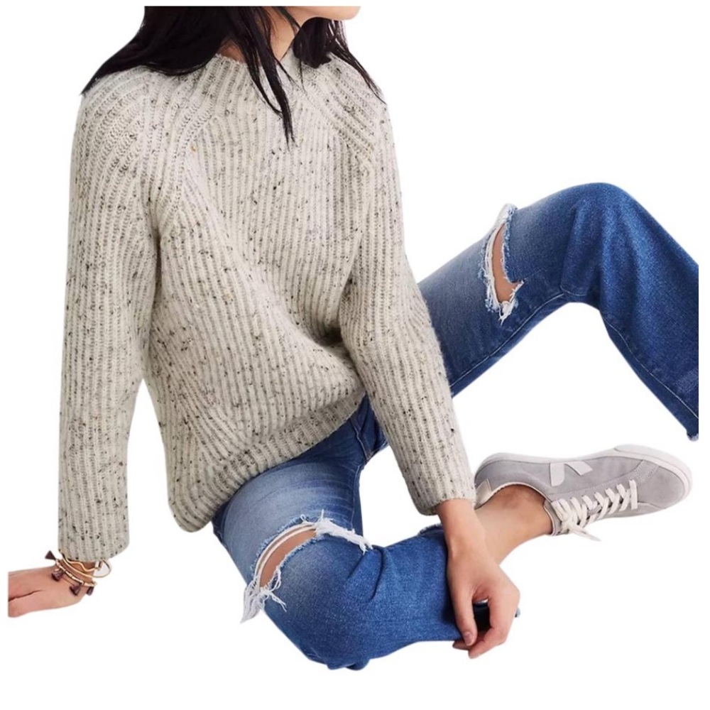 Madewell Donegal Northfield Mockneck Sweater in Donegal Snow